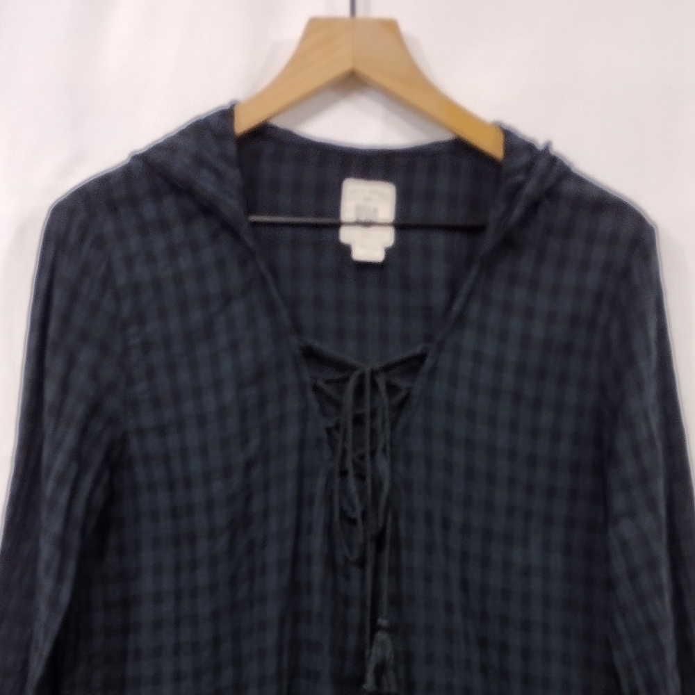 Billabong Aloha Lace Up Tunic Swim Cover-up Women's L Black Vacation Retro 90s - Picture 3 of 9